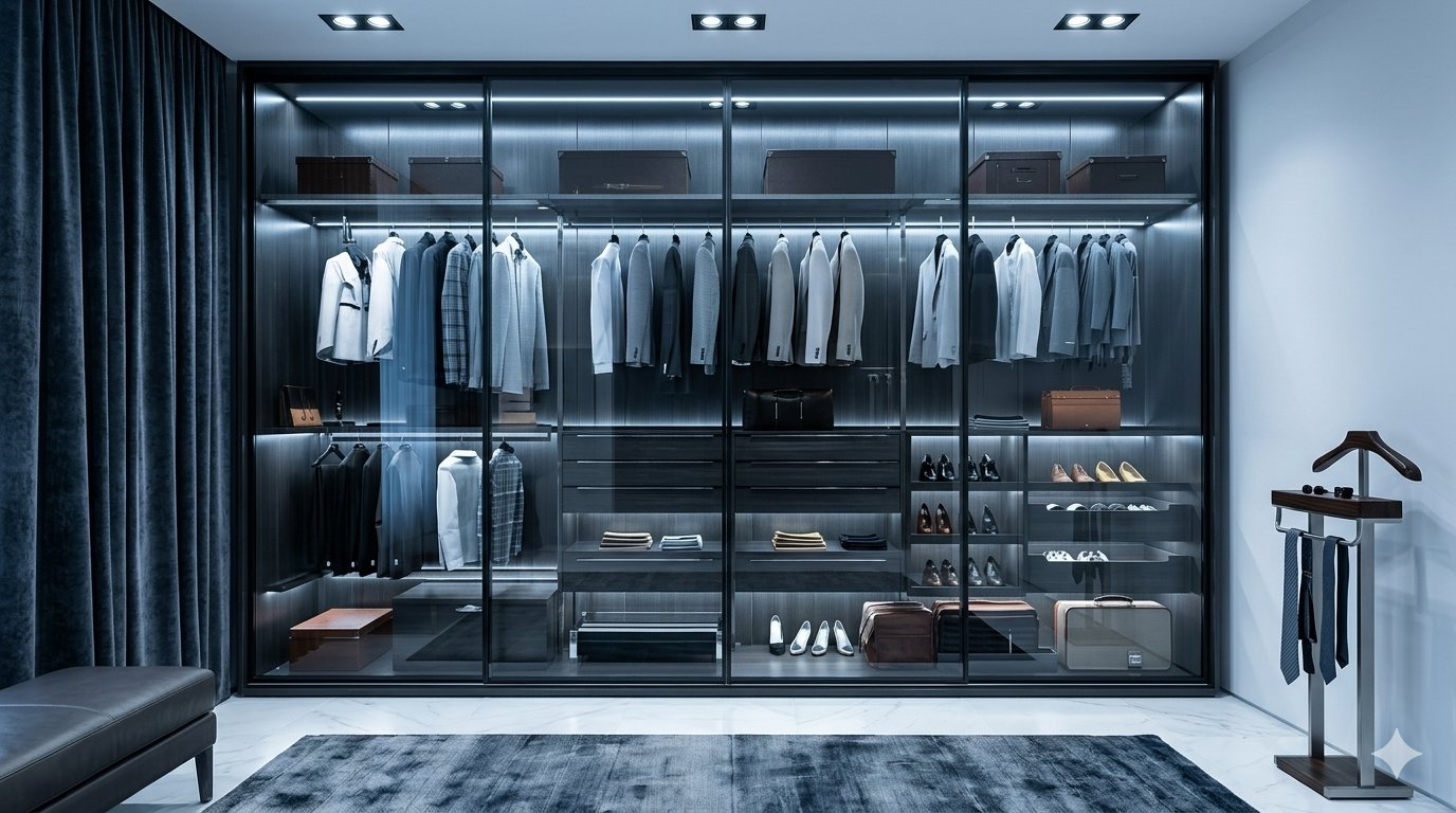 Full glass sliding wardrobe Karachi