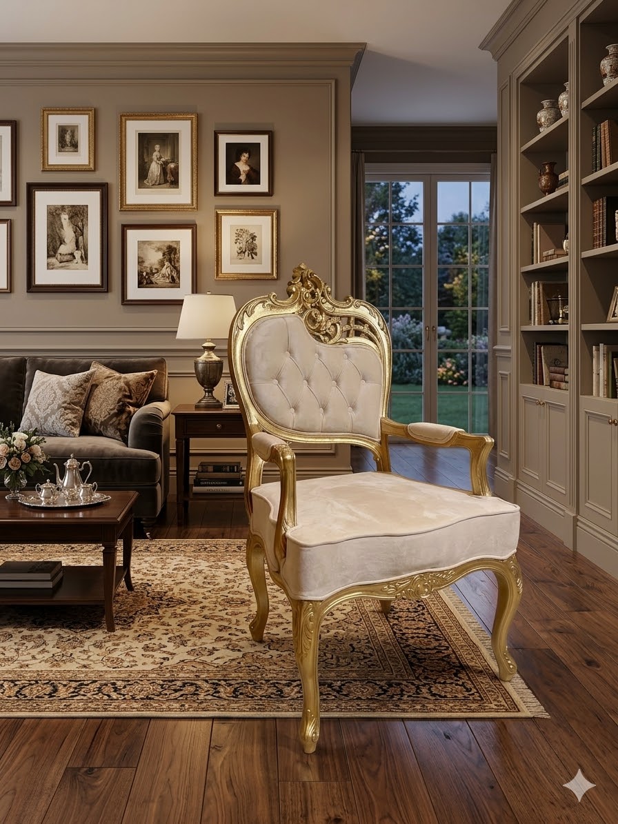 Gold cream classic armchair luxury Pakistan